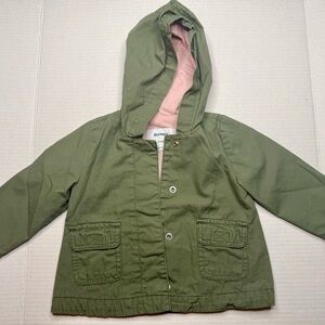 6-12  Month Baby Girl Lightweight Olive Green Utility Jacket 🌷🍁